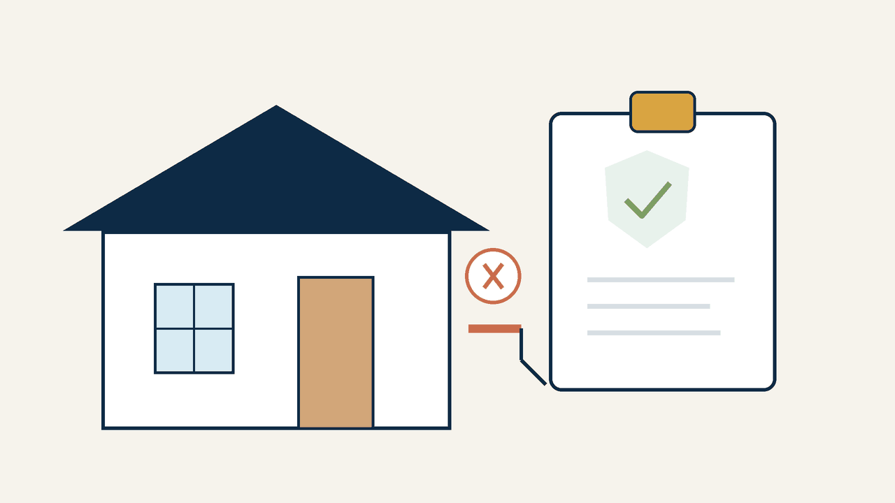 Illustration of a homeowner reviewing lead-safety planning documents before renovating an older home.