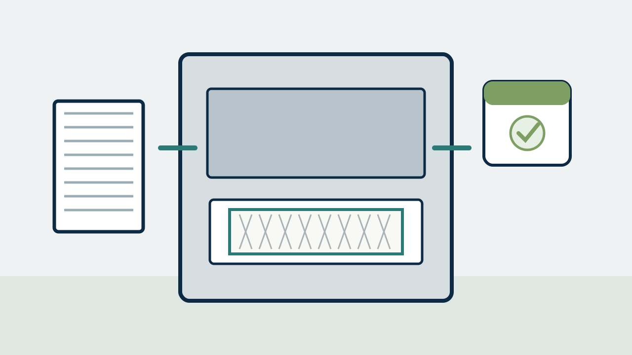 Illustration of an accessible residential HVAC filter in its normal maintenance location.